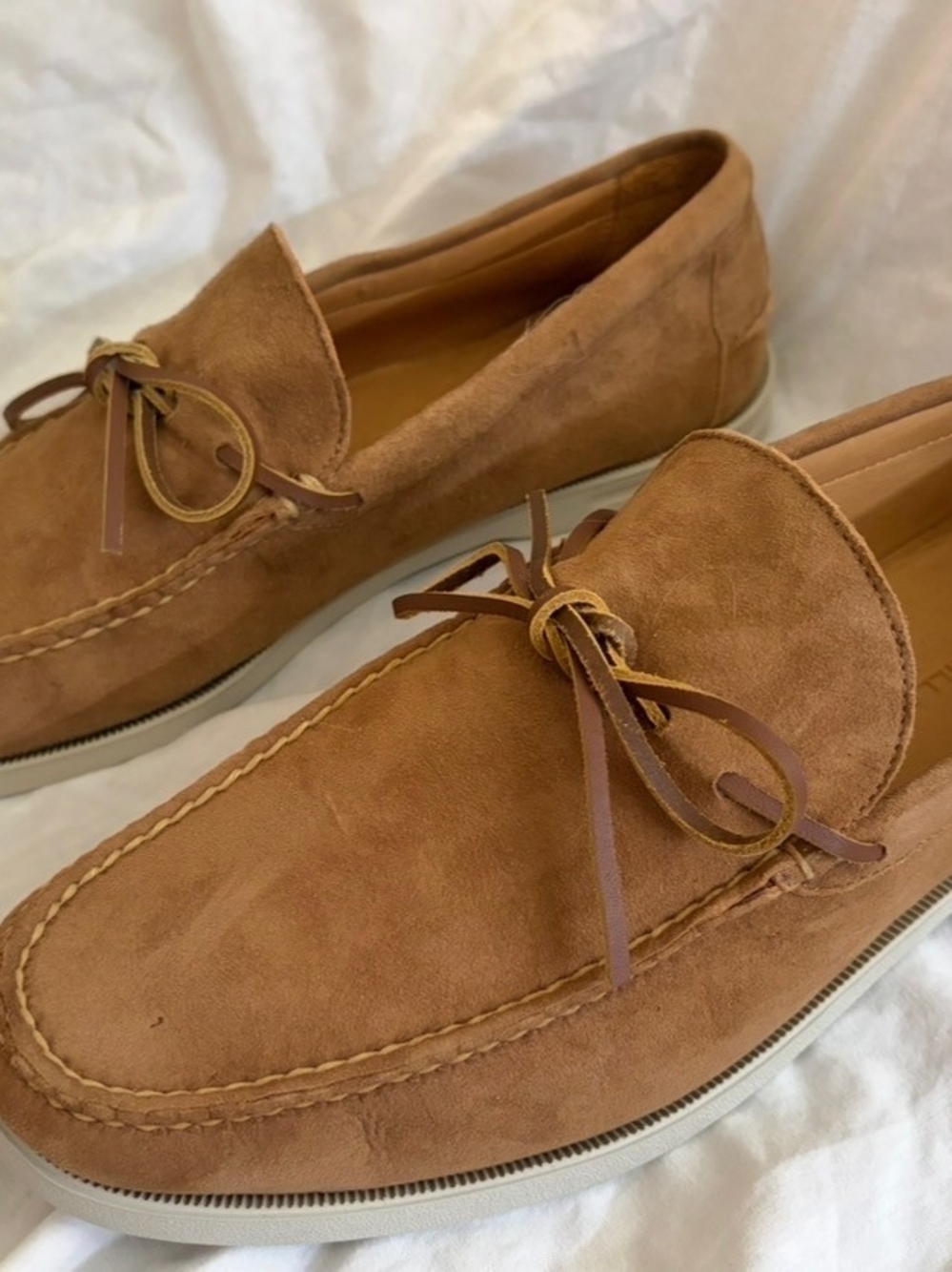 Peter Millar Tan Suede Driving Loafers